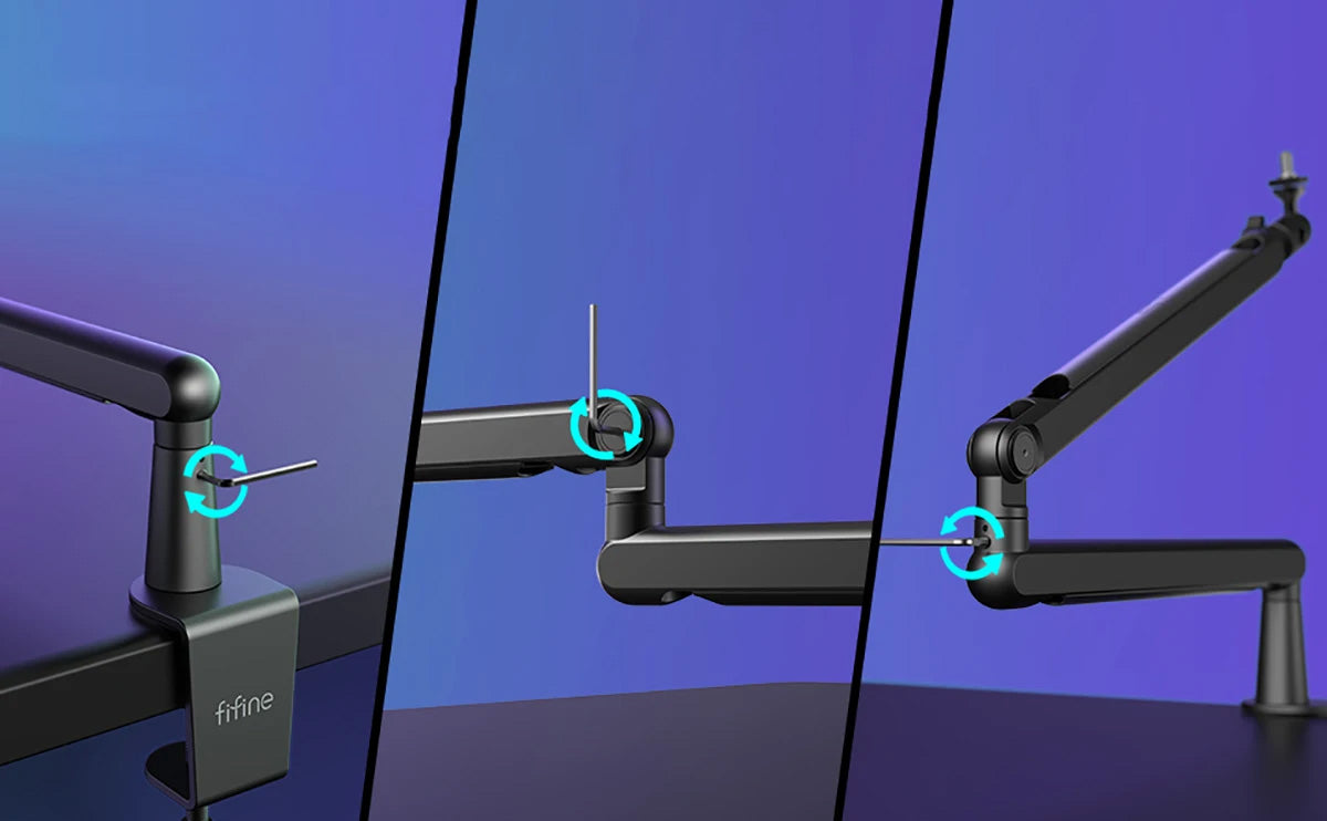 FIFINE BM88 - Braço de Microfone Ajustável, Baixo Perfil, Montagem em Mesa FIFINE BM88 - Braço de Microfone Ajustável, Baixo Perfil, Montagem em Mesa